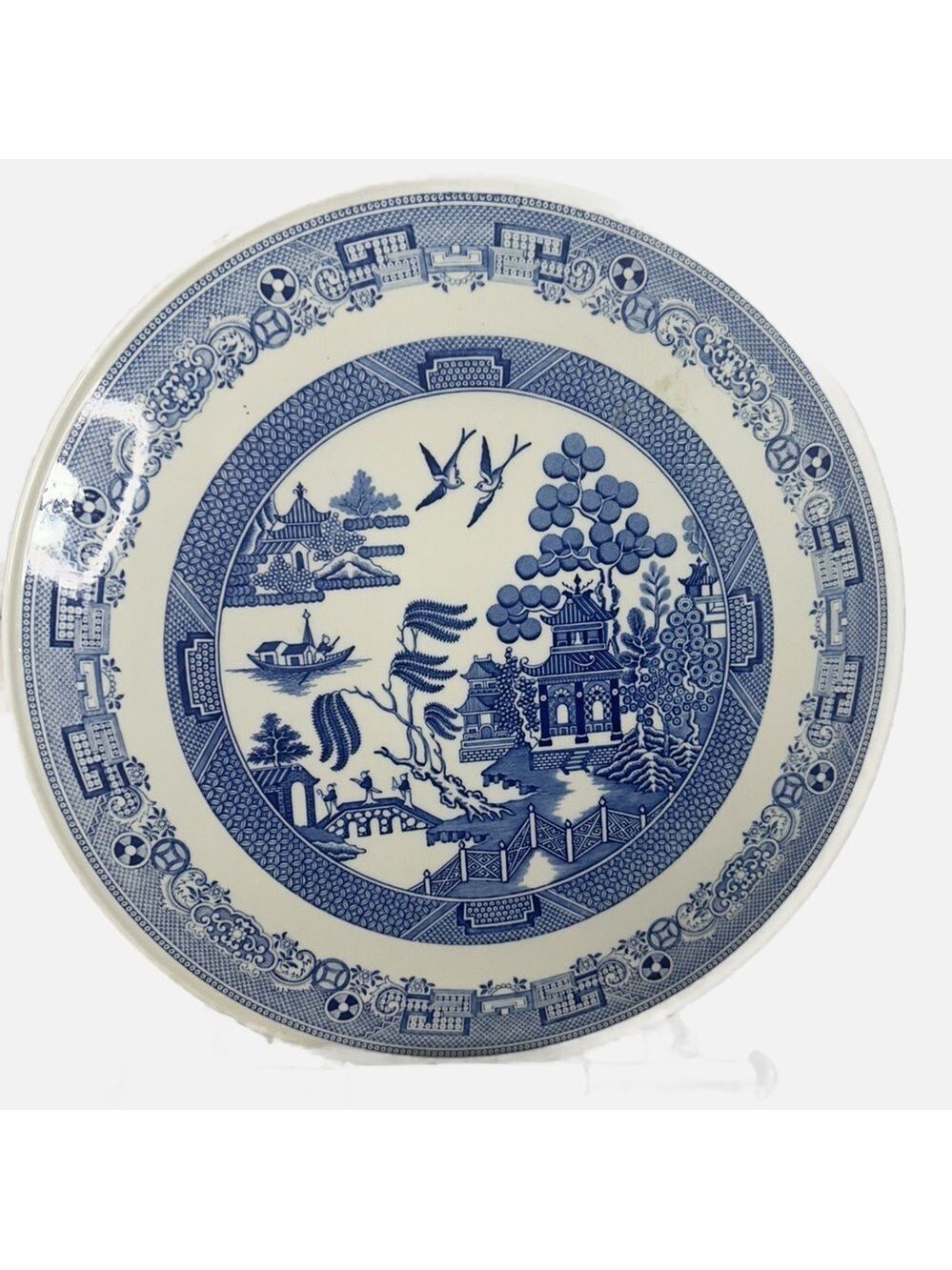 SPODE The Blue Room Collection Willow Cake Plate Underglaze Print 11”